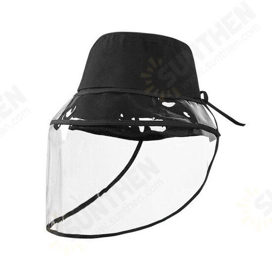 Detachable Fisherman Bucket Hat Transparent Protective Mask Hat Anti-Fog Saliva Fishing Hiking Detachable Fisherman Bucket Hat Transparent Protective Mask Hat Anti-Fog Saliva Fishing Hiking