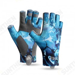 Fishing Gloves Half Finger Ice Silk Breathable and Sweat Absorbent Thickened and Sting Resistant Outdoor Fishing Equipment Fishing Gloves Half Finger Ice Silk Breathable and Sweat Absorbent Thickened and Sting Resistant Outdoor Fishing Equipment