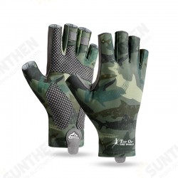 Fishing Gloves Half Finger Ice Silk Breathable and Sweat Absorbent Thickened and Sting Resistant Outdoor Fishing Equipment