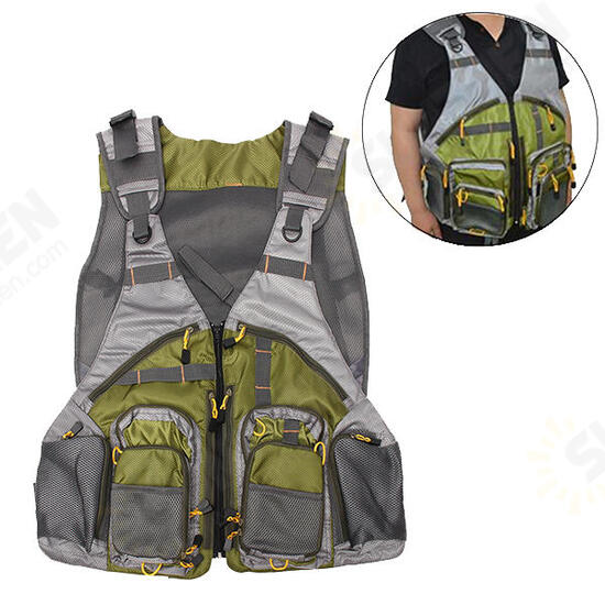 Fly Fishing Vest General Size Adjustable Mutil-Pocket Outdoor Sport Fishing Mesh Vest