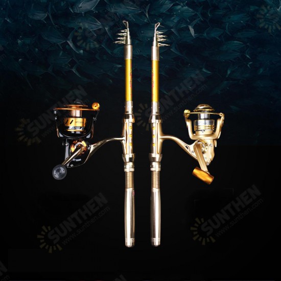 Hard Design Mini Sea Pole 1.8m/2.1m/2.4m/2.7m Portable Carbon Fiber Telescope Fishing Rod