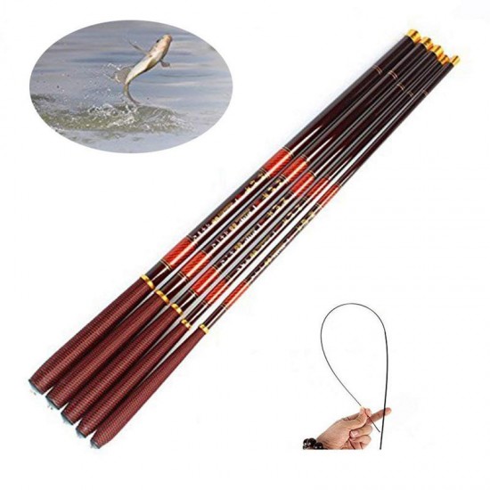 High Carbon Fiber 3.6-7.2M Ultra Hard Telescopic Fishing Rod Reel Combo Sea Fishing