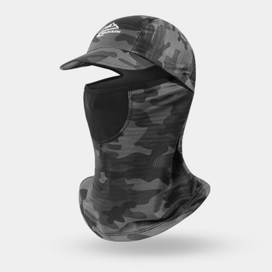 Ice Silk Face Mask Hood UV Protection Sun Visor One Piece Sun Hat Outdoor Hiking Fishing Cycling Mask Hat