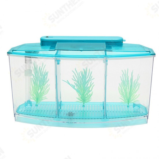 Mini Pool Ecosystem Aquarium Fish Tank With LED Light Fish Aquarium Tank Divider Filter Water For Small Fish Mini Pool Ecosystem Aquarium Fish Tank With LED Light Fish Aquarium Tank Divider Filter Water For Small Fish