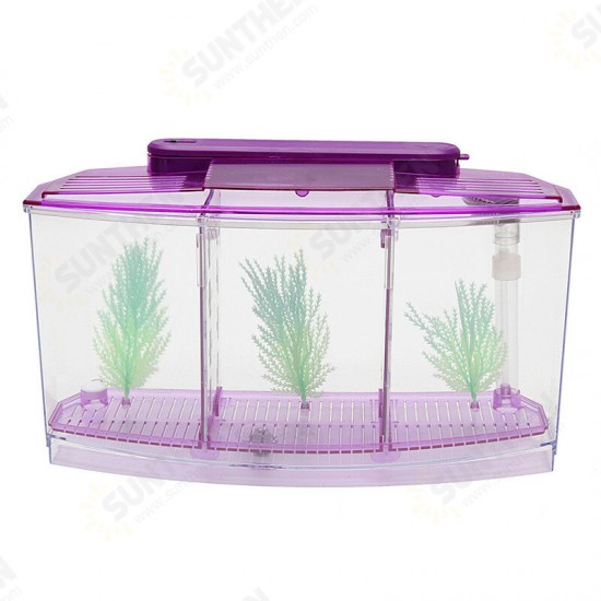 Mini Pool Ecosystem Aquarium Fish Tank With LED Light Fish Aquarium Tank Divider Filter Water For Small Fish Mini Pool Ecosystem Aquarium Fish Tank With LED Light Fish Aquarium Tank Divider Filter Water For Small Fish