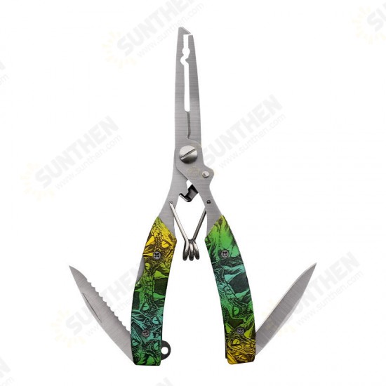 Mutifunction Fishing Pliers Line Cutter Hook Remover Stainless Steel Folding Scissors Fish Grip Fishing Tackle