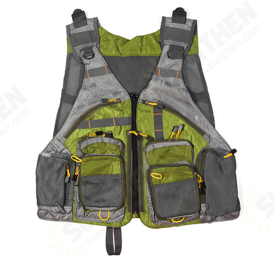 Oxford Mesh Fishing Vest Adjustable Mutil-Pocket Breathable Vest Tactical Tank Tops