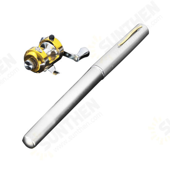 PFS-02 Mini Telescopic Portable Pocket Pen Shape Aluminum Alloy Fishing Rod Reel Line Combos PFS-02 Mini Telescopic Portable Pocket Pen Shape Aluminum Alloy Fishing Rod Reel Line Combos