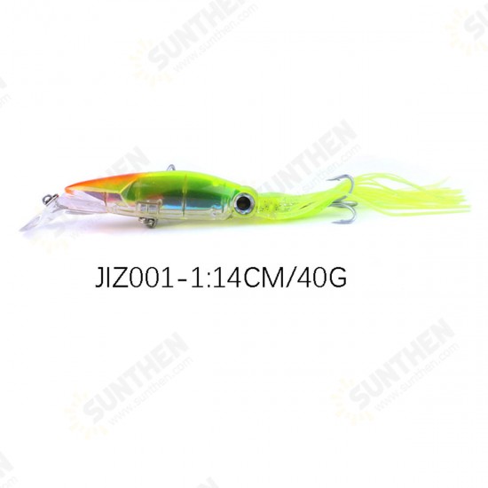 Skirted Squid Lure 1pcs 14cm/40g Hard Body Trolling Tuna Fishing Lure