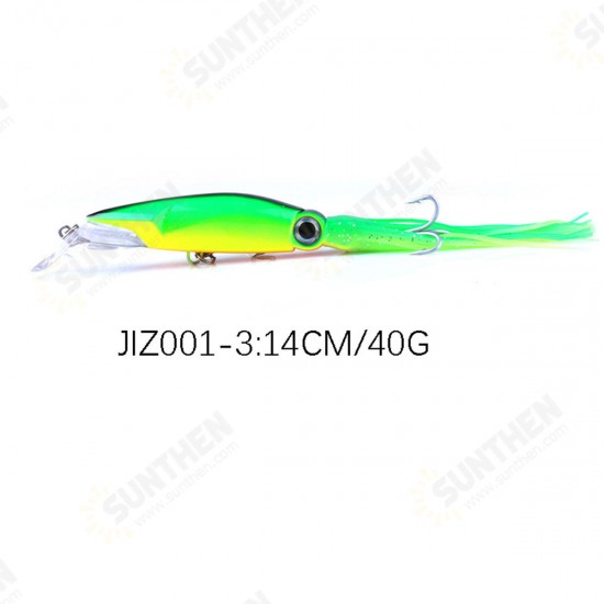 Skirted Squid Lure 1pcs 14cm/40g Hard Body Trolling Tuna Fishing Lure