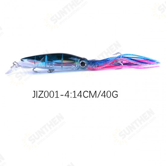 Skirted Squid Lure 1pcs 14cm/40g Hard Body Trolling Tuna Fishing Lure