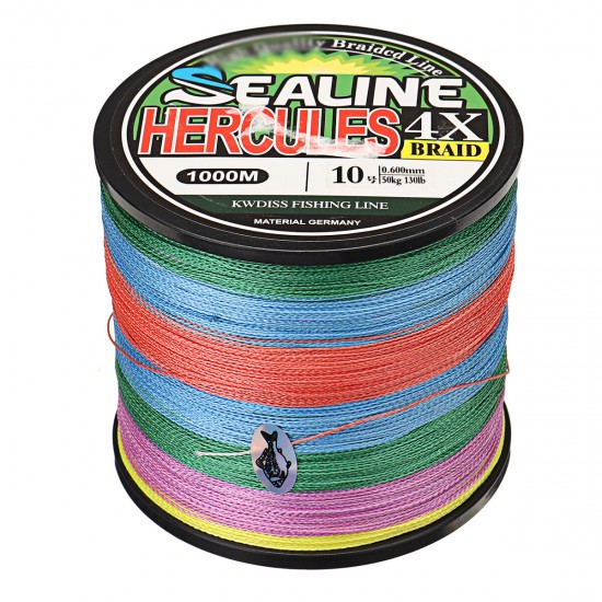 Super Strong Braided Fishing Line 1000m 4 Strands PE Braid 10/15/30/55/80/130lbs Fishing Tackle