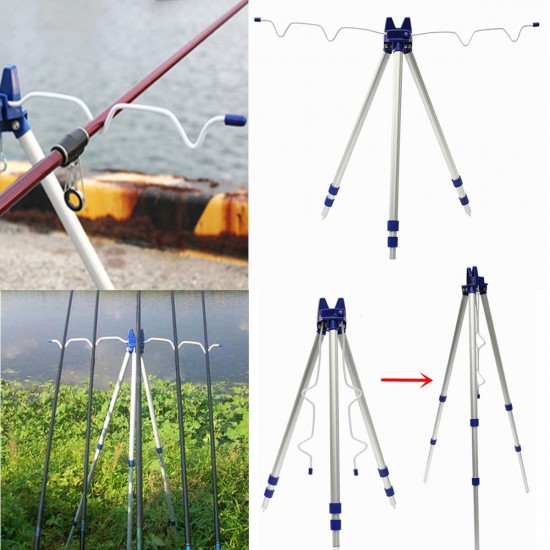 Telescopic Fishing Rod Holder Portable Fishing Tools Tripod Stand Support