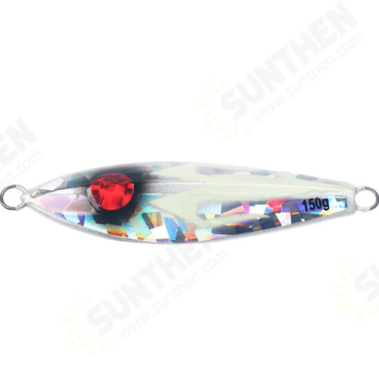 1PC 9cm 150g Luminous Fishing Hard Iron Bait With Laser Coating Strong Fishing Lure