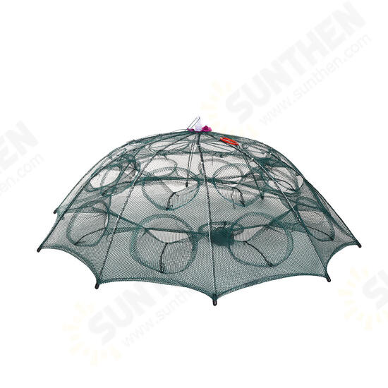 4/6/8/10/12/16/20 Hole Automatic Fishing Trap Folding Nylon Fishing Net For Fish Eel Crab Shrimp Trap 4/6/8/10/12/16/20 Hole Automatic Fishing Trap Folding Nylon Fishing Net For Fish Eel Crab Shrimp Trap