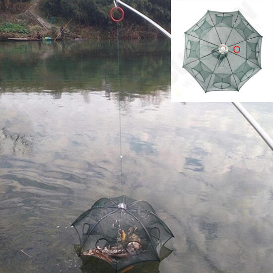 4/6/8/10/12/16/20 Hole Automatic Fishing Trap Folding Nylon Fishing Net For Fish Eel Crab Shrimp Trap