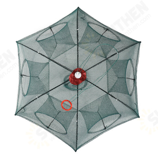 4/6/8/10/12/16/20 Hole Automatic Fishing Trap Folding Nylon Fishing Net For Fish Eel Crab Shrimp Trap 4/6/8/10/12/16/20 Hole Automatic Fishing Trap Folding Nylon Fishing Net For Fish Eel Crab Shrimp Trap
