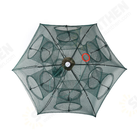 4/6/8/10/12/16/20 Hole Automatic Fishing Trap Folding Nylon Fishing Net For Fish Eel Crab Shrimp Trap 4/6/8/10/12/16/20 Hole Automatic Fishing Trap Folding Nylon Fishing Net For Fish Eel Crab Shrimp Trap