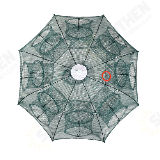 4/6/8/10/12/16/20 Hole Automatic Fishing Trap Folding Nylon Fishing Net For Fish Eel Crab Shrimp Trap 4/6/8/10/12/16/20 Hole Automatic Fishing Trap Folding Nylon Fishing Net For Fish Eel Crab Shrimp Trap