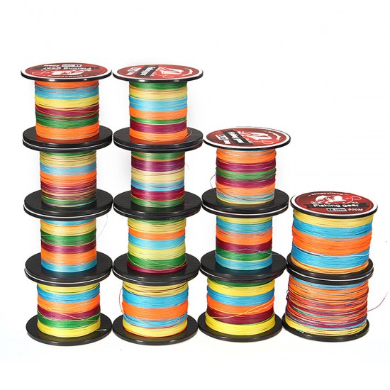 Multicolor 547 Yards 500M 12-72LB 4 Strands PE Braided Fishing Line Wire Outdoor Sea Fishing Tackle