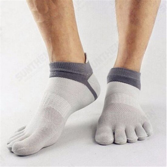 1 Pair Of Mens Cotton Toe Socks Five Finger Sports Outdoor Work Cotton Colours