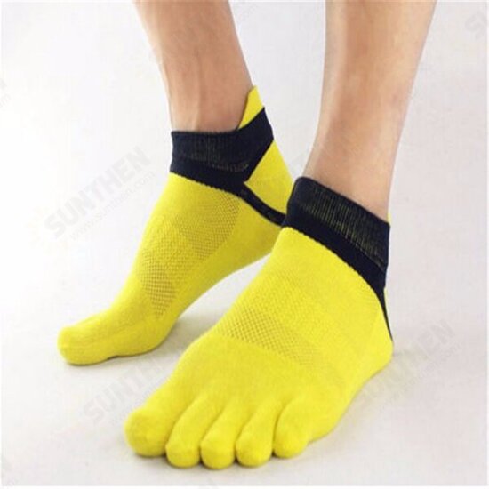 1 Pair Of Mens Cotton Toe Socks Five Finger Sports Outdoor Work Cotton Colours