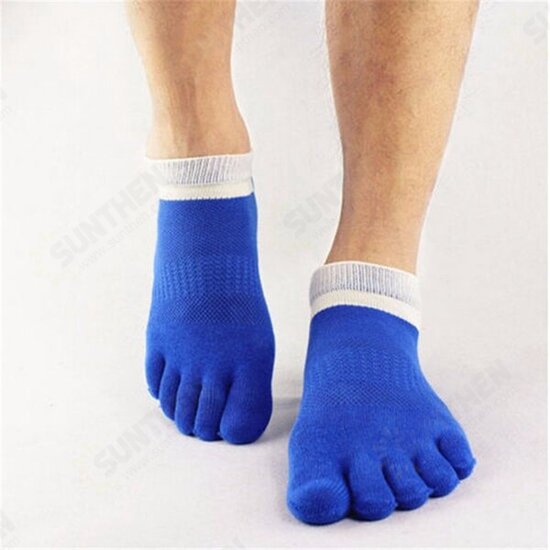 1 Pair Of Mens Cotton Toe Socks Five Finger Sports Outdoor Work Cotton Colours