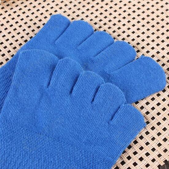 1 Pair Of Mens Cotton Toe Socks Five Finger Sports Outdoor Work Cotton Colours