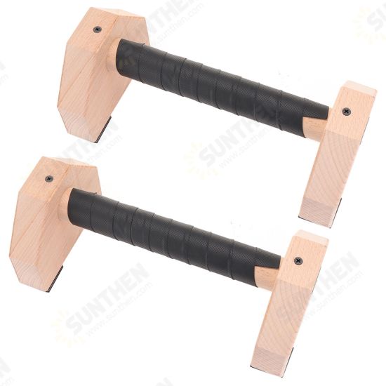 1 Pair Wood Push-up Bars Calisthenics Gymnastics Parallettes Handstand Fitness Sport