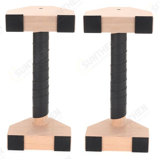 1 Pair Wood Push-up Bars Calisthenics Gymnastics Parallettes Handstand Fitness Sport