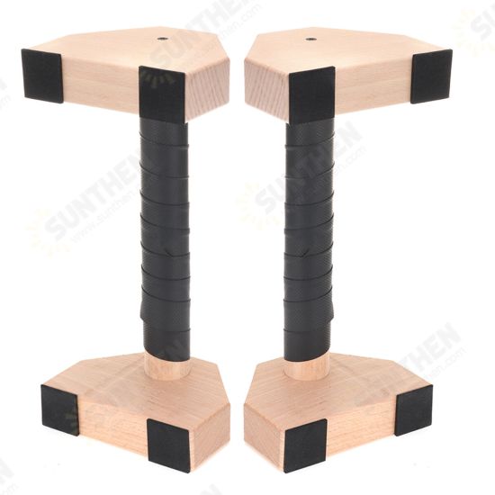 1 Pair Wood Push-up Bars Calisthenics Gymnastics Parallettes Handstand Fitness Sport