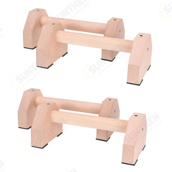 1 Pair Wood Push-up Bars Calisthenics Gymnastics Parallettes Handstand Fitness Sport