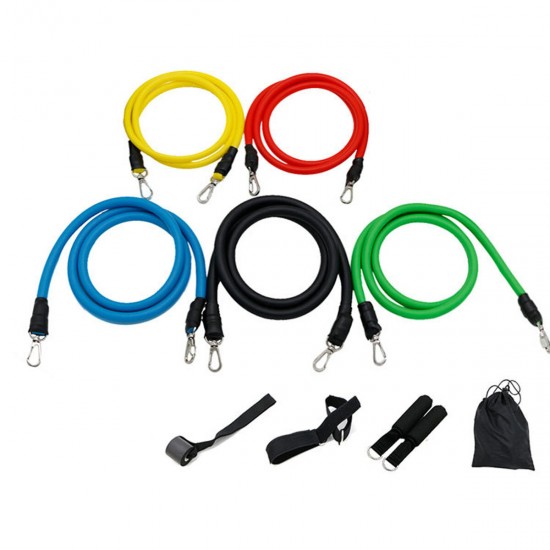 11PCS Multifunctional Resistance Bands Set Home Fitness Stretch Training Yoga Elastic Pull Rope
