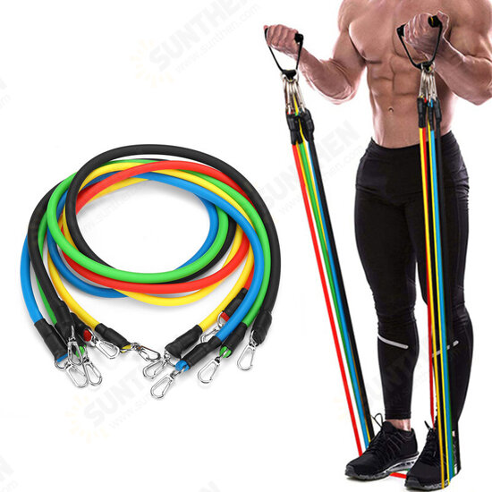 11PCS Multifunctional Resistance Bands Set Home Fitness Stretch Training Yoga Elastic Pull Rope