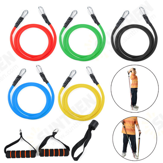 11PCS Resistance Bands Set Home Fitness Exercise Straps Gym Training Strength Pull Tubes