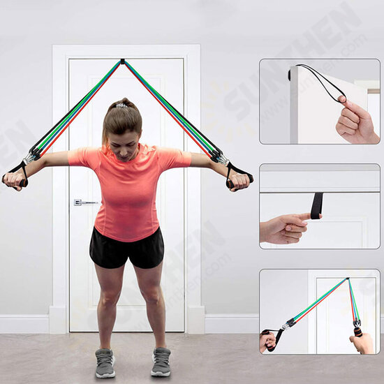 15Pcs Exercise Resistance Bands Set Fitness Latex Yoga Elastic Band Home Gym Training