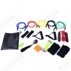 16 Pcs Resistance Bands Set 5 Exercise Bands Jump Rope Grip Strength Hand Legs Straps Gloves Foot Massage Roll Muscle Massager Fitness 16 Pcs Resistance Bands Set 5 Exercise Bands Jump Rope Grip Strength Hand Legs Straps Gloves Foot Massage Roll Muscle Massager Fitness