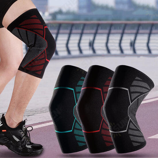 1PC AB031 Elastic Kneepad Breathable Knitting Sports Baskbetball Running Knee Pad Support Fitness Protective Gear