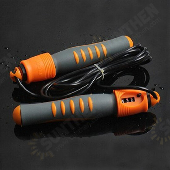 2.8M 12P Rubber Handle Professional Jumping Rope w/ Counter Home Fast Speed Sport Adjustable Cardio Exercise Rope Skipping