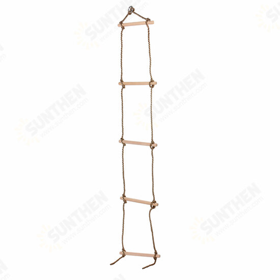 5 Rungs Wooden Climbing Rope Ladder Swing for Kids