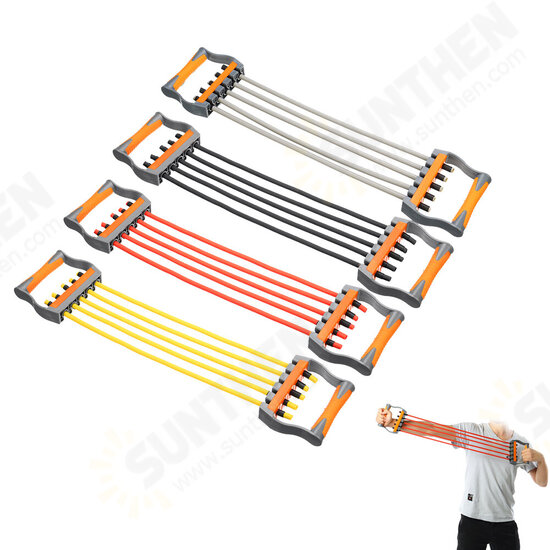 5 Tube Fitness Chest Expander Resistance Bands Arm Pull Bar Fitness Training Exercise Tools