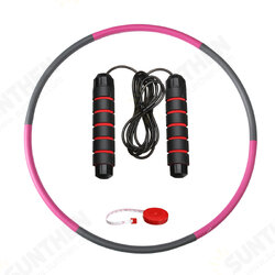 8 Knots Fitness Hoop Removable PE Yoga Waist Exercise Slimming Hoop Fitness Circle Indoor Gym with Tape Measure Jump Rope