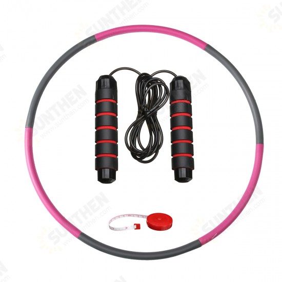 8 Knots Fitness Hoop Removable PE Yoga Waist Exercise Slimming Hoop Fitness Circle Indoor Gym with Tape Measure Jump Rope 8 Knots Fitness Hoop Removable PE Yoga Waist Exercise Slimming Hoop Fitness Circle Indoor Gym with Tape Measure Jump Rope
