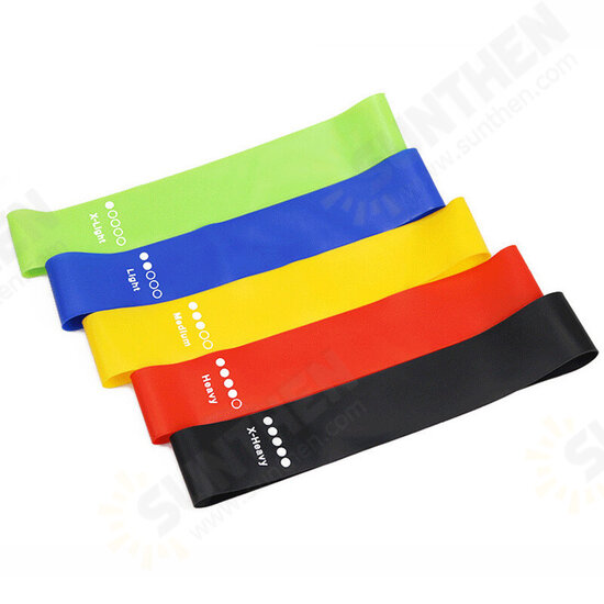 5PCS/Set Elastic Resistance Band Rubber Loop for Yoga Pilates Stretching Home Fitness Training Equipment