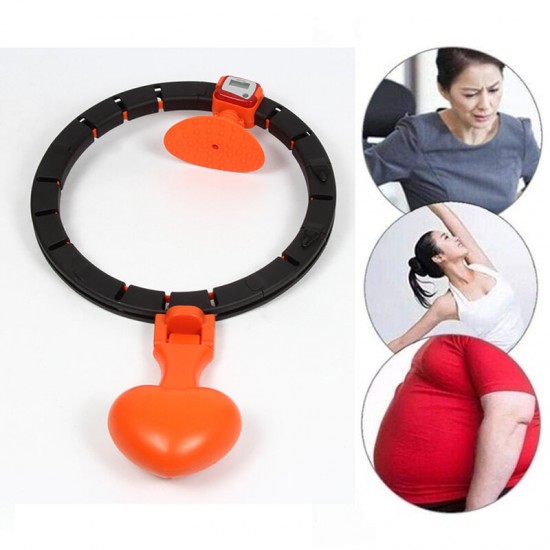 Detachable 360° Auto Rotation Portable Smart Fitness Ring w/Counter Home Fitness Body Shaping Slimming Yoga Ring Exercise Tool