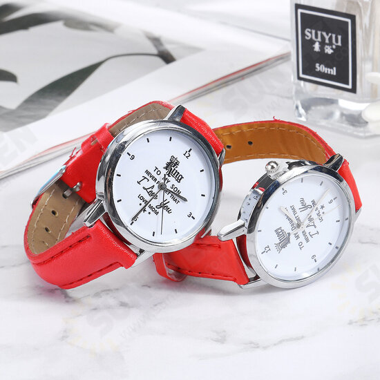 Fashion Queen King Watches To Daughter Son Love Mom Children's Trendy Watch Casual Belt Student Quartz Watch