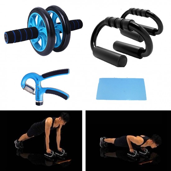Home Strength Training Fitness Set Abdominal Wheel Roller Push Up Stand Fitness Gloves Hand Gripper Jumping Rope