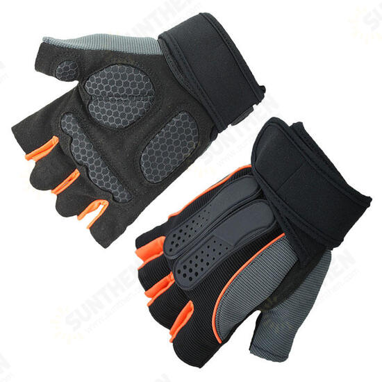 1 Pair Anti-slip Half Fingers Gloves Outdoor Riding Fitness Sports Exercise Training Gym Gloves