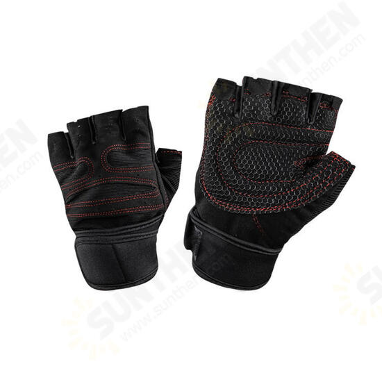 1 Pair Neoprene Sports Weight Lifting Gloves Anti-slip Half Fingers Gloves Exercise Training Fitness Gloves