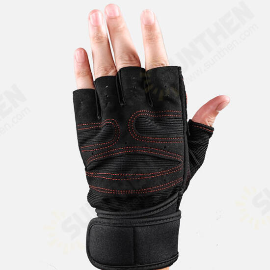 1 Pair Neoprene Sports Weight Lifting Gloves Anti-slip Half Fingers Gloves Exercise Training Fitness Gloves